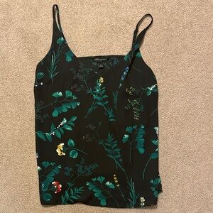 Banana Republic Black and Green Floral Camisole